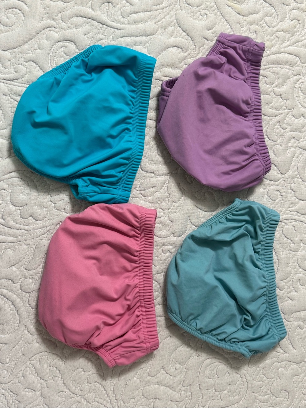 Set of 4 Primary Toddler Swim Diapers in Mist, Purple, Pink, and Blue Size 3 - Picture 3 of 4